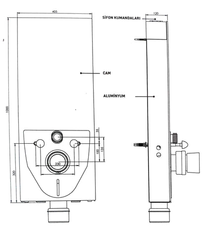 Sanitärmodul für Toiletten Glas