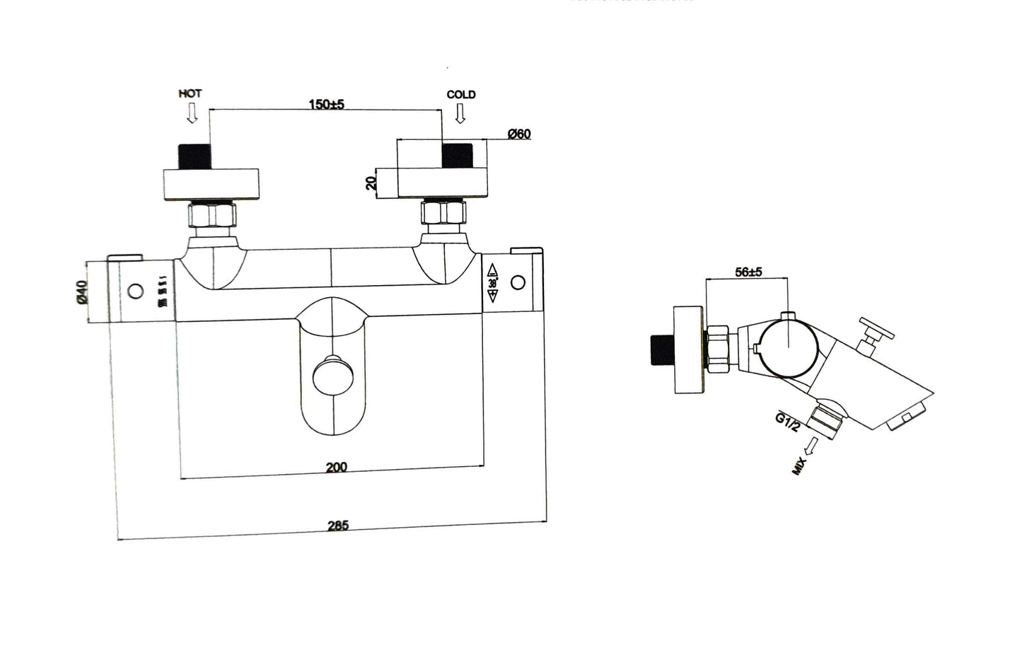 Thermotec Thermostatarmatur/ Wannenmischer