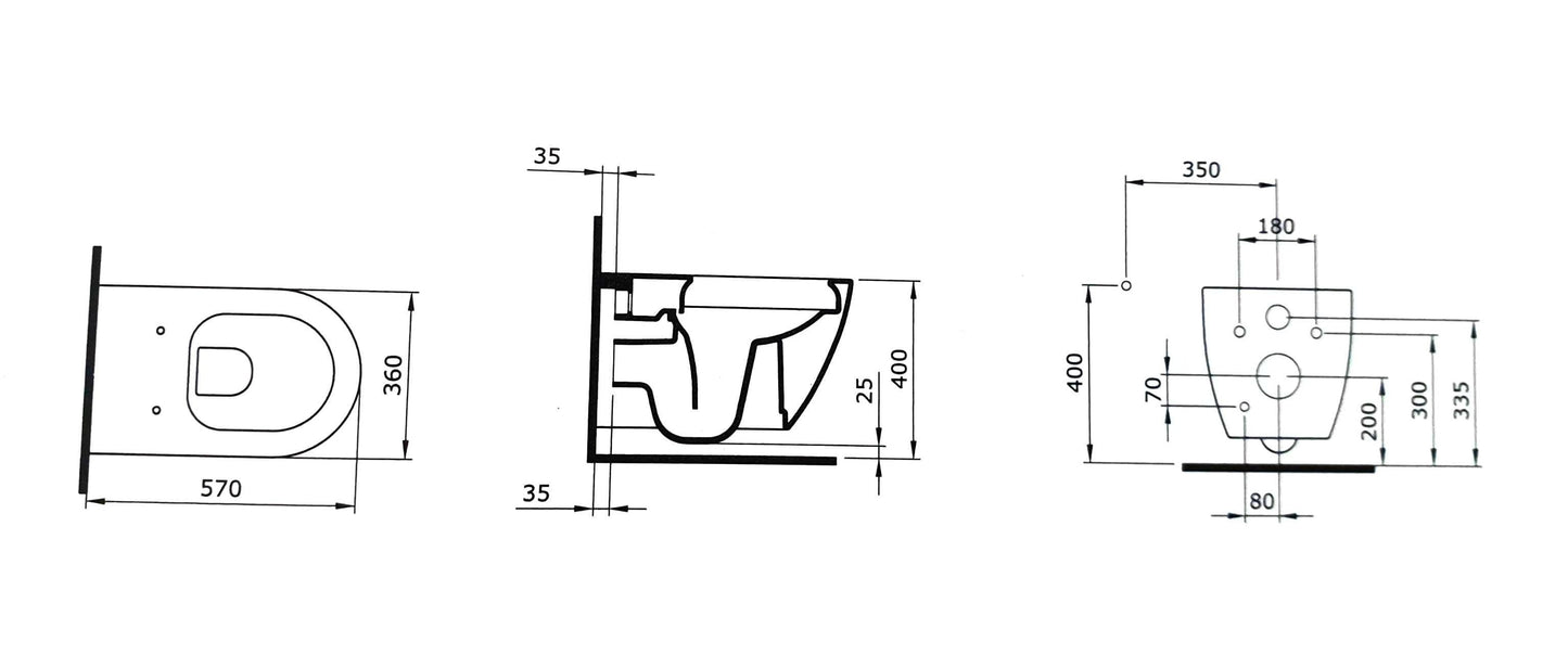 Venezia Rimless Wand-WC Tiefspüler ohne Spülrand