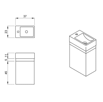 Piccolo Schmaler eintüriger Spülenschrank